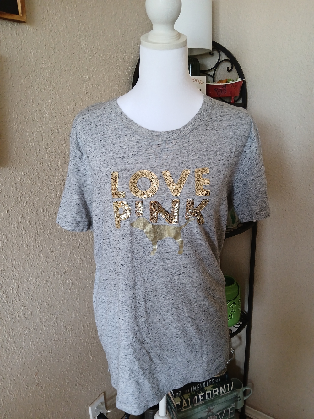 PINK Victoria's Secret Heather Gray Crew Neck Tee